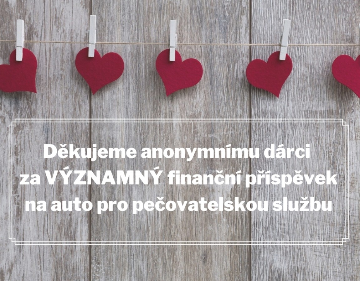 PODĚKOVÁNÍ ANONYMNÍMU DÁRCI