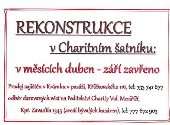 Rekonstrukce v Charitním šatníku