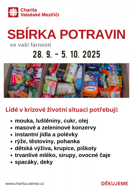 Sb&iacute;rka potravin ve farnostech