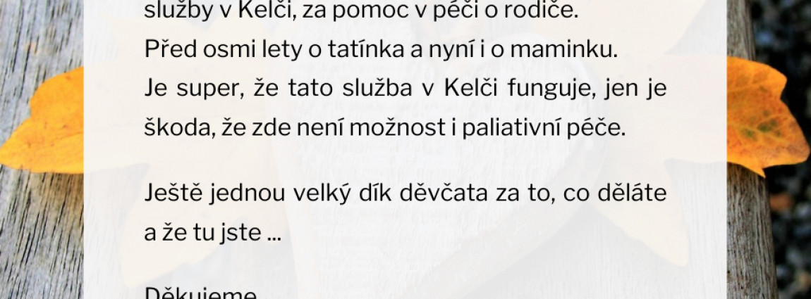 Poděkování pro naše pracovníky