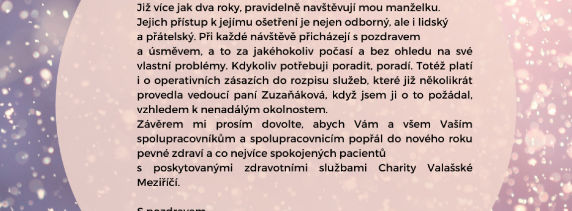 Poděkování pro naše pracovníky