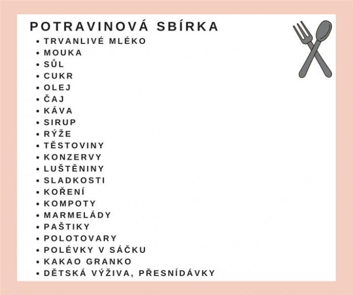Potravinov&aacute; sb&iacute;rka pro ukrajinsk&eacute; rodiny v Rožnově pod Radho&scaron;těm