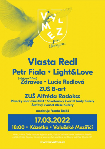 VALMEZ PRO UKRAJINU - benefičn&iacute; koncert 17. 3. 2022
