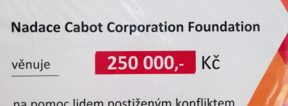 Nadace Cabot Corporation Foundation věnovala 250 000,- Kč