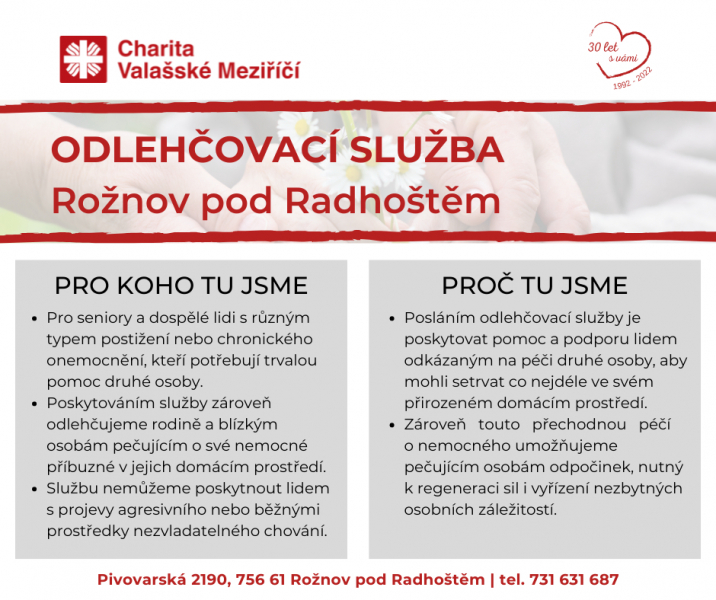 Odlehčovac&iacute; služba Rožnov pod Radho&scaron;těm