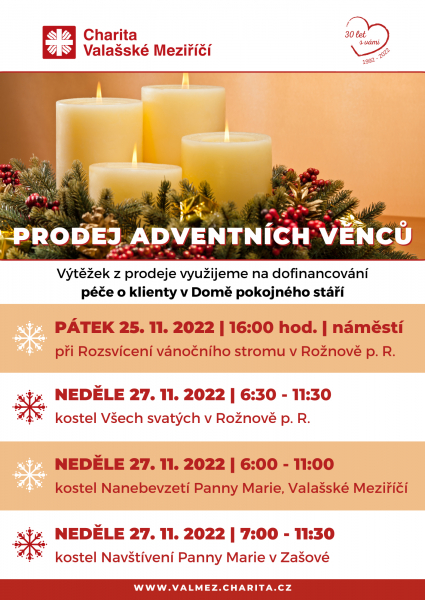 Zakoupen&iacute; adventn&iacute;ho věnce = darov&aacute;n&iacute; p&eacute;če seniorům