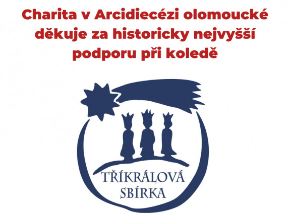 Charita v Arcidiecézi olomoucké děkuje za historicky nejvyšší podporu při koledě