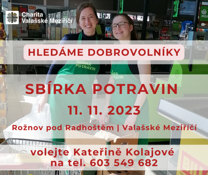 Hled&aacute;me dobrovoln&iacute;ky na SB&Iacute;RKU POTRAVIN 🛒